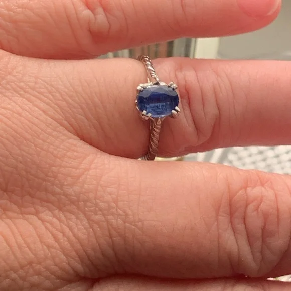 Oval Natural Iolite Oval Solitaire Ring Sterling silver 925 Sz 9 and Sz 11 - Picture 5 of 9